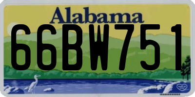AL license plate 66BW751