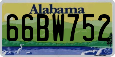 AL license plate 66BW752
