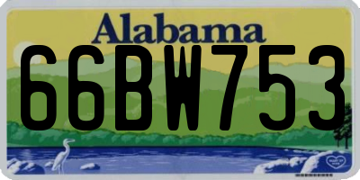 AL license plate 66BW753