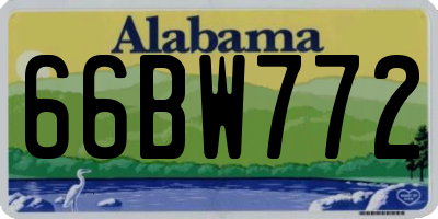 AL license plate 66BW772