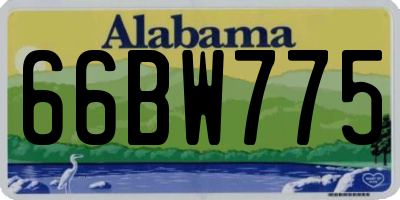 AL license plate 66BW775