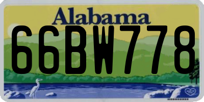 AL license plate 66BW778