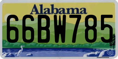 AL license plate 66BW785