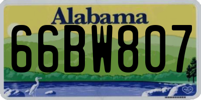 AL license plate 66BW807