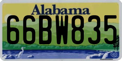 AL license plate 66BW835