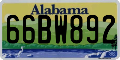 AL license plate 66BW892