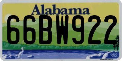 AL license plate 66BW922