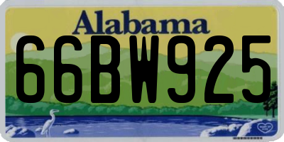 AL license plate 66BW925