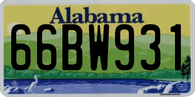 AL license plate 66BW931