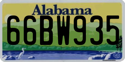 AL license plate 66BW935