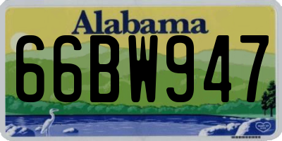 AL license plate 66BW947