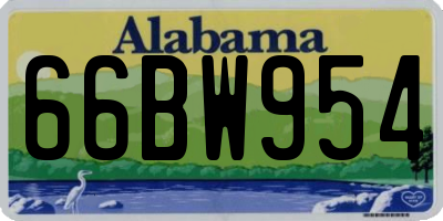 AL license plate 66BW954