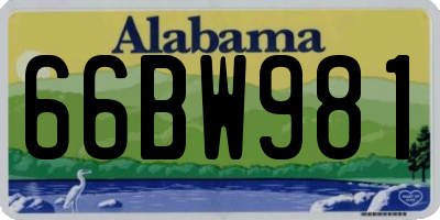 AL license plate 66BW981