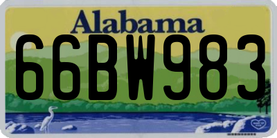 AL license plate 66BW983