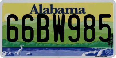 AL license plate 66BW985