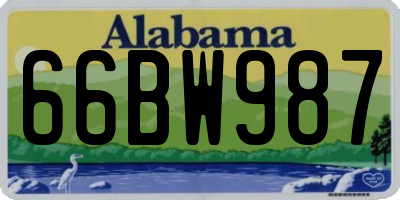 AL license plate 66BW987