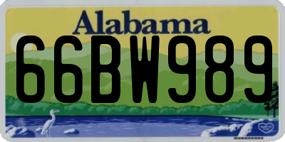AL license plate 66BW989