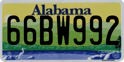 AL license plate 66BW992