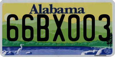 AL license plate 66BX003