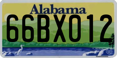 AL license plate 66BX012