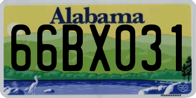 AL license plate 66BX031