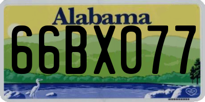 AL license plate 66BX077