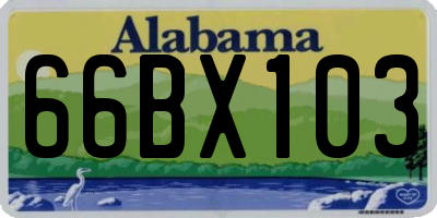 AL license plate 66BX103