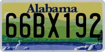 AL license plate 66BX192