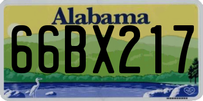 AL license plate 66BX217