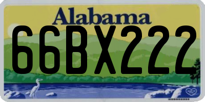 AL license plate 66BX222