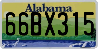AL license plate 66BX315