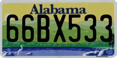 AL license plate 66BX533