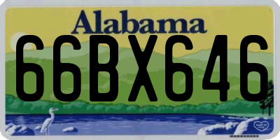 AL license plate 66BX646