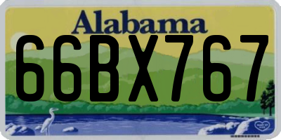 AL license plate 66BX767