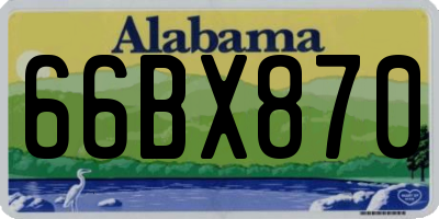 AL license plate 66BX870