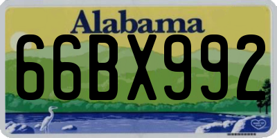 AL license plate 66BX992