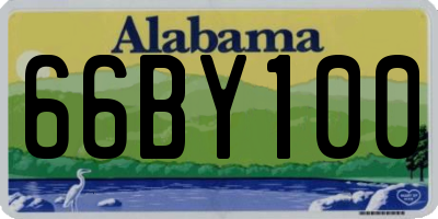 AL license plate 66BY100