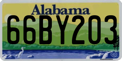 AL license plate 66BY203