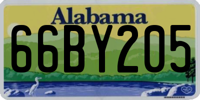 AL license plate 66BY205