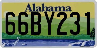 AL license plate 66BY231