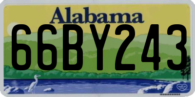 AL license plate 66BY243