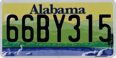 AL license plate 66BY315