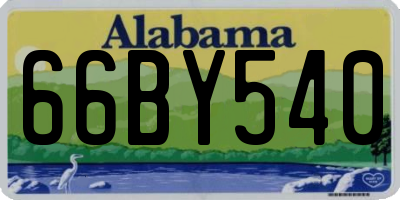 AL license plate 66BY540