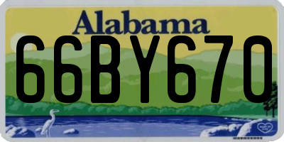 AL license plate 66BY670