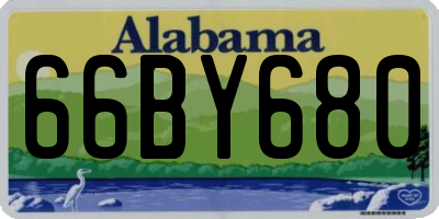 AL license plate 66BY680
