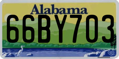 AL license plate 66BY703
