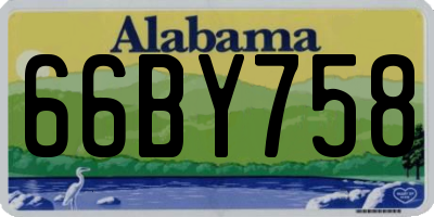 AL license plate 66BY758
