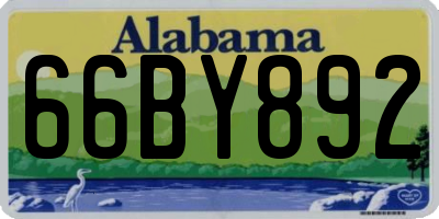 AL license plate 66BY892