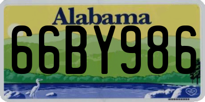 AL license plate 66BY986