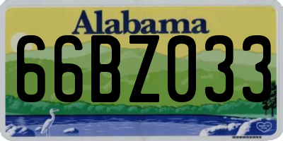 AL license plate 66BZ033